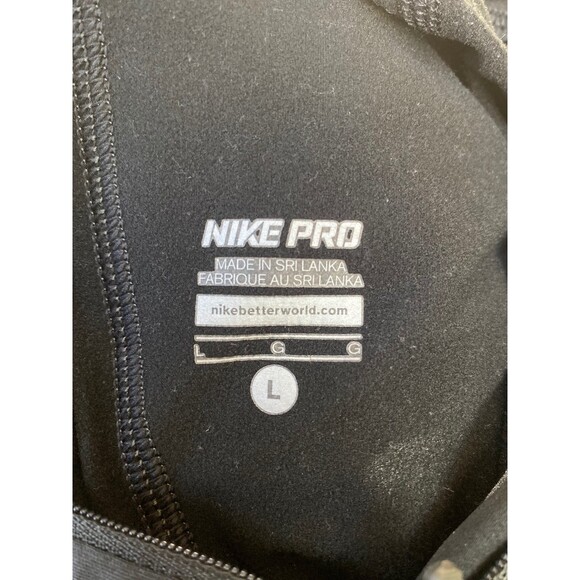 Nike Pro Black Gray 1/2 Zip Active Long Sleeve Thumb holes Running Jacket Size L - Picture 6 of 6